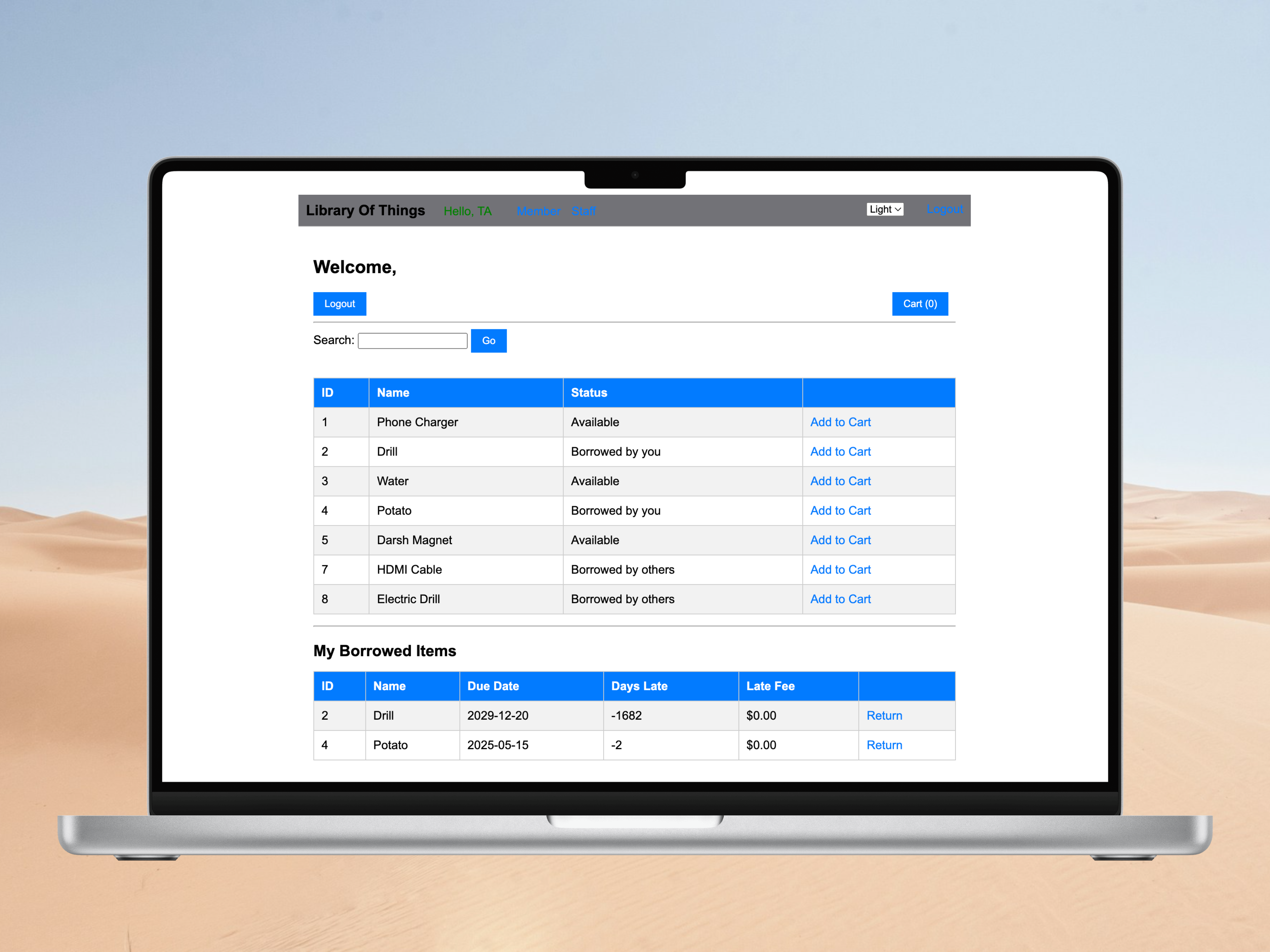 Library of Things Web Application